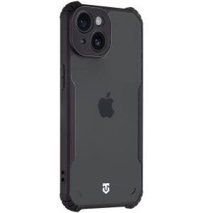 Apple iPhone 15, Szilikon tok, közepesen ütésálló, légpárnás sarok, Tactical Quantum Stealth, átlátszó/fekete