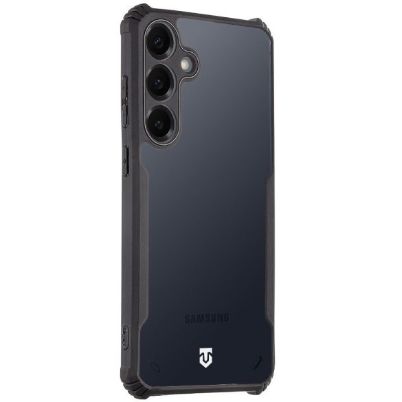 Samsung Galaxy S25 Plus SM-S936, Szilikon tok, közepesen ütésálló, légpárnás sarok, Tactical Quantum Stealth, átlátszó/fekete