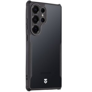 Samsung Galaxy S25 Ultra SM-S938, Szilikon tok, közepesen ütésálló, légpárnás sarok, Tactical Quantum Stealth, átlátszó/fekete