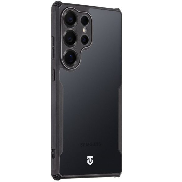 Samsung Galaxy S25 Ultra SM-S938, Szilikon tok, közepesen ütésálló, légpárnás sarok, Tactical Quantum Stealth, átlátszó/fekete