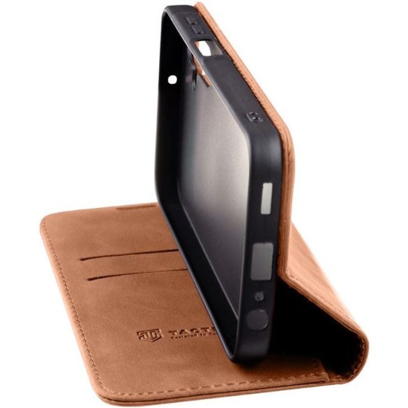 Xiaomi Redmi Note 14 Pro Plus 5G (Global), Oldalra nyíló tok, stand, kártyatartóval, Tactical Xproof, barna