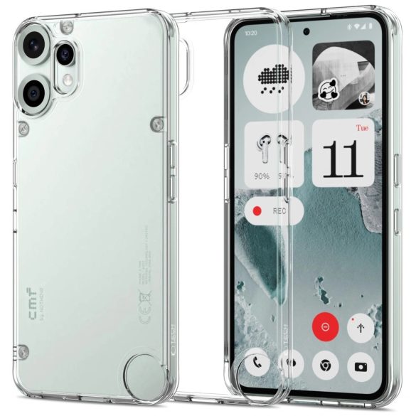Nothing CMF Phone 2 Pro, Műanyag hátlap védőtok + szilikon keret, FlexAir Hybrid, átlátszó
