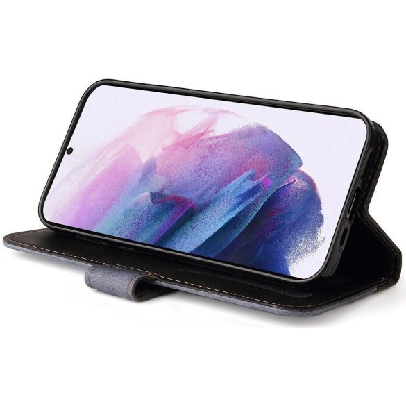 Xiaomi Poco X7 Pro, Oldalra nyíló tok, stand, kártyatartóval, kézpánttal, Wooze Colour Wallet, szürke