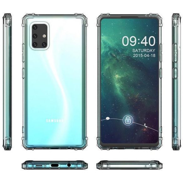 Apple iPhone 17, Szilikon tok, légpárnás sarok, Wooze Silicone Armor, átlátszó