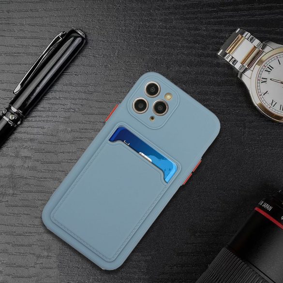 Apple iPhone Air (2025), Szilikon tok, kártyatartóval, Wooze Card Slot, leander-szürke