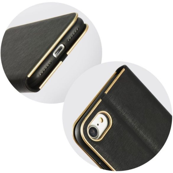 Apple iPhone Air (2025), Oldalra nyíló tok, stand, Luna Book, fekete