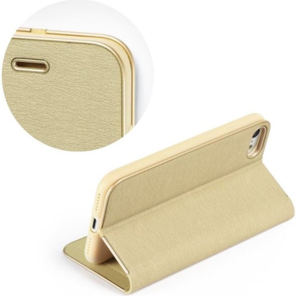 Apple iPhone Air (2025), Oldalra nyíló tok, stand, Luna Book, arany