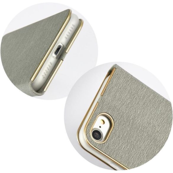 Apple iPhone Air (2025), Oldalra nyíló tok, stand, Luna Book, ezüst