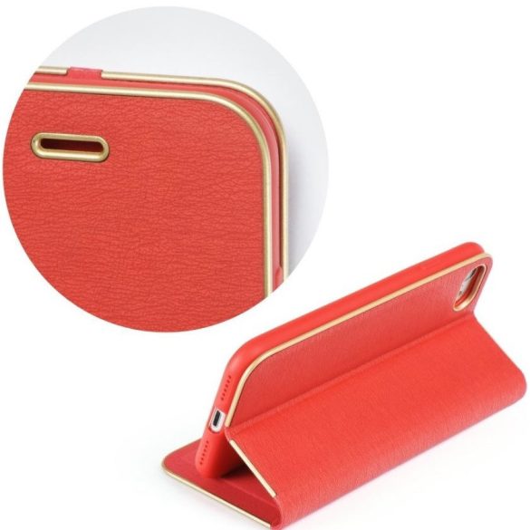Apple iPhone Air (2025), Oldalra nyíló tok, stand, Luna Book, piros