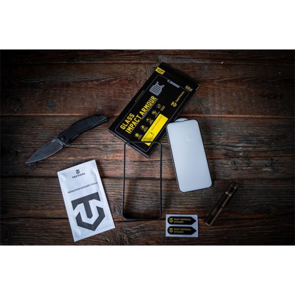 Apple iPhone Air (2025), Kijelzővédő fólia, ütésálló fólia (az íves részre is!), Tempered Glass (edzett üveg), Tactical Glass Impact Armour, fekete