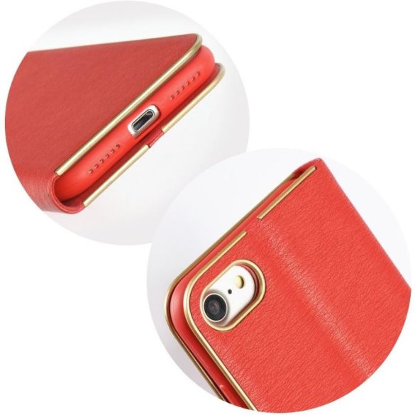 Samsung Galaxy S25 FE SM-S731, Oldalra nyíló tok, stand, Luna Book, piros