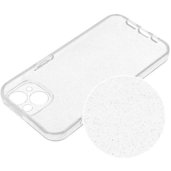 Samsung Galaxy S25 FE SM-S731, Szilikon tok, 2 mm vastag, csillogó hátlap, átlátszó