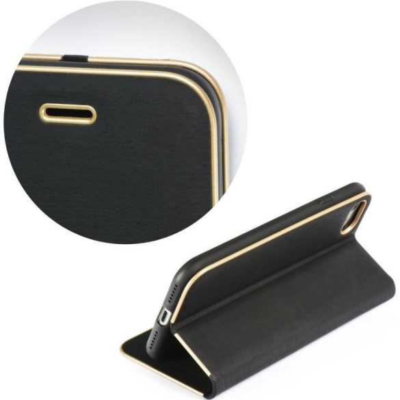 Samsung Galaxy A17 4G / A17 5G SM-A175F / A176B, Oldalra nyíló tok, stand, Luna Book, fekete