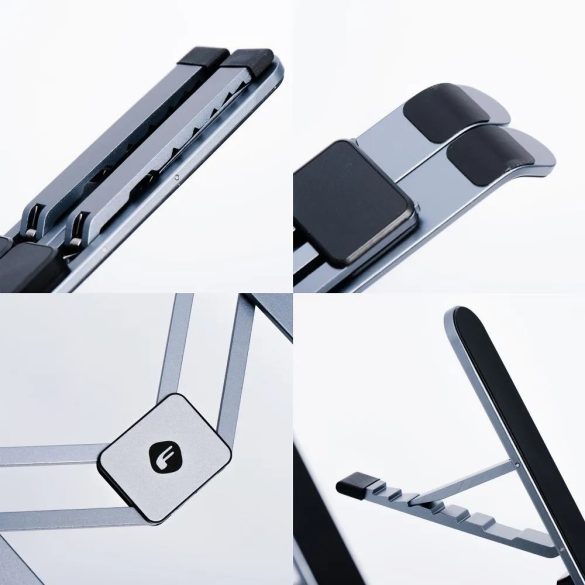 Univerzális asztali laptoptartó, állítható, összecsukható, Forcell F-Grip Fold Stand H Pro, szürke