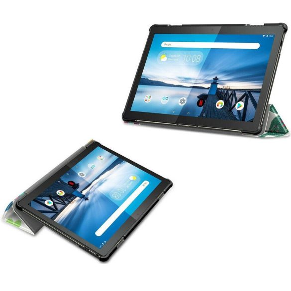 Samsung Galaxy Tab Active 4 Pro (10.1) SM-T636B, mappa tok, színes nagy pillangó minta, Trifold, fehér