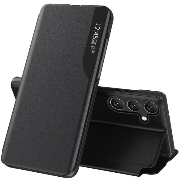 Samsung Galaxy A15 4G / A15 5G SM-A155F / A156B, Oldalra nyíló tok, stand, hívás mutatóval, Wooze FashionBook, fekete