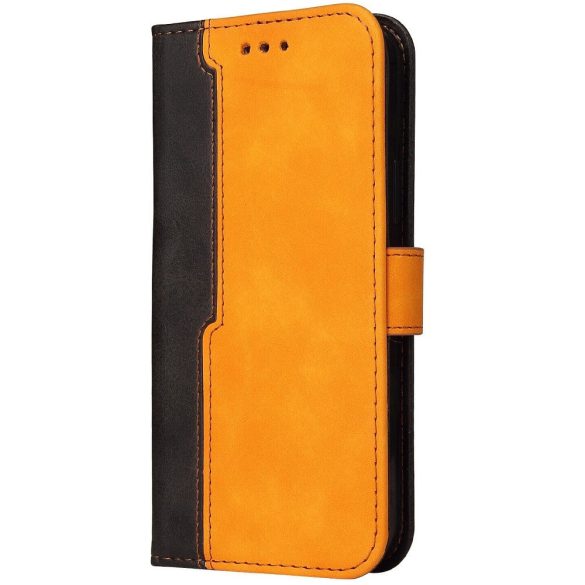 Samsung Galaxy S24 Plus SM-S926, Oldalra nyíló tok, stand, kártyatartóval, kézpánttal, Wooze Colour Wallet, narancssárga
