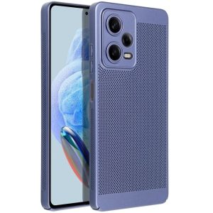 Samsung Galaxy A05 SM-A055F, Műanyag hátlap védőtok, légáteresztő, lyukacsos minta, Breezy, kék