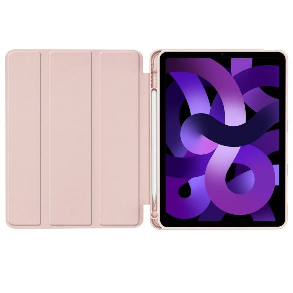 Apple iPad Air (2020 / 2022) / iPad Air 11 (2024), mappa tok, közepesen ütésálló, érintőceruza tartó, érintőceruza nélkül, Smart Case, TP SC Pen Holder, rózsaszín