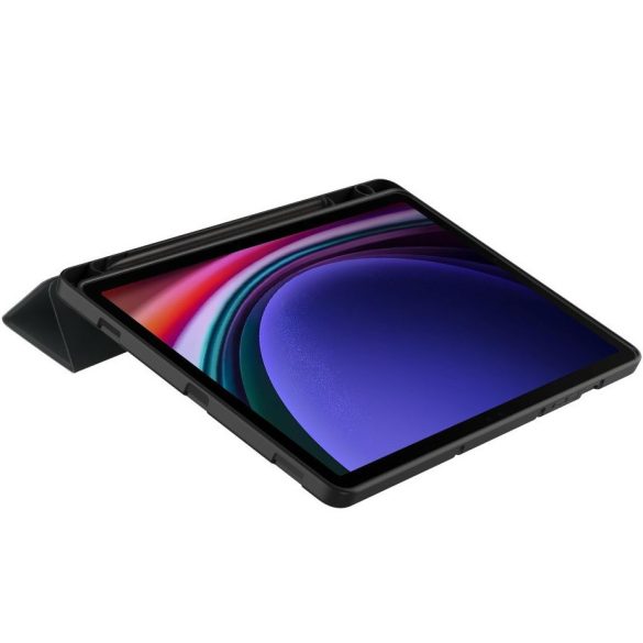 Samsung Galaxy Tab S9 FE (10.9) SM-X510 / X516B, mappa tok, közepesen ütésálló, érintőceruza tartóval, Trifold, TP SC Pen, fekete