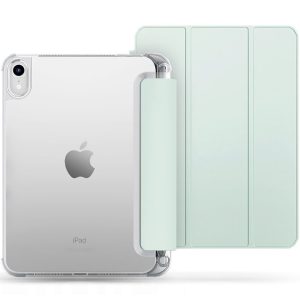 Apple iPad 10.9 (2022), mappa tok, közepesen ütésálló, érintőceruza tartóval, átlátszó hátlap, Smart Case, TP SC Pen Hybrid, világoszöld