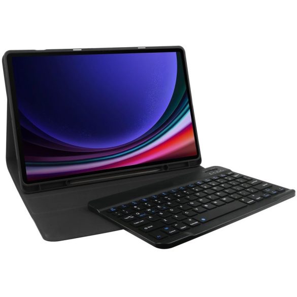 Samsung Galaxy Tab S9 Plus 12.4 SM-X810 / X816B, Bluetooth billentyűzetes mappa tok, érintőceruza tartó, TP SC Pen + Keyboard, fekete