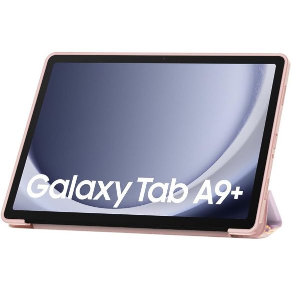 Samsung Galaxy Tab A9 Plus (11.0) SM-X210 / X215 / X216B, mappa tok, márvány minta, Trifold, lila/színes