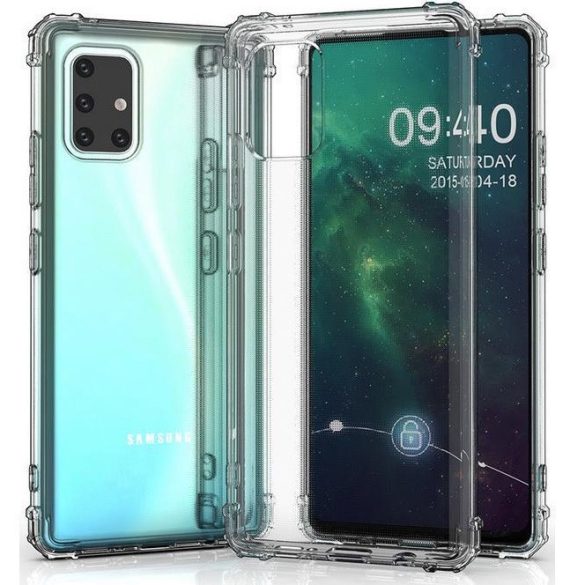 Samsung Galaxy A55 5G SM-A556B, Szilikon tok, légpárnás sarok, Wooze Silicone Armor, átlátszó