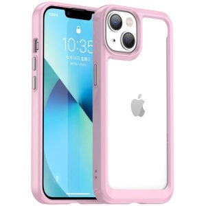 Huawei Honor 200 Pro, Szilikon védőkeret, akril hátlap, Wooze Bright Edges, átlátszó/rózsaszín