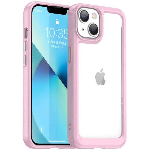 Huawei Honor 200 Pro, Szilikon védőkeret, akril hátlap, Wooze Bright Edges, átlátszó/rózsaszín
