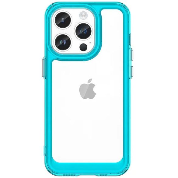 Huawei Honor 200 Pro, Szilikon védőkeret, akril hátlap, Wooze Bright Edges, átlátszó/zöldes-kék