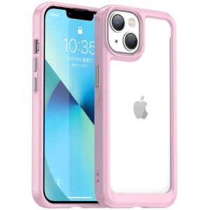 Apple iPhone 16 Plus, Szilikon védőkeret, akril hátlap, Wooze Bright Edges, átlátszó/rózsaszín