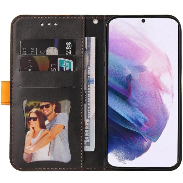 Xiaomi Redmi A3, Oldalra nyíló tok, stand, kártyatartóval, kézpánttal, Wooze Colour Wallet, narancssárga