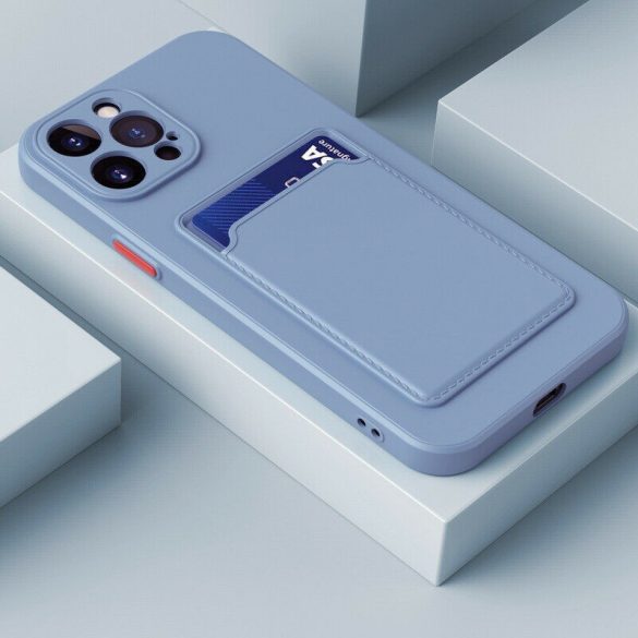 Xiaomi Redmi A3, Szilikon tok, kártyatartóval, Wooze Card Slot, leander-szürke