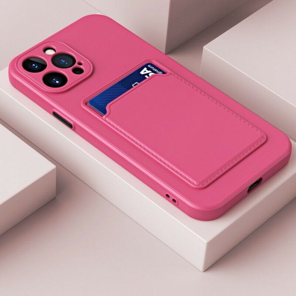 Xiaomi Redmi A3, Szilikon tok, kártyatartóval, Wooze Card Slot, magenta