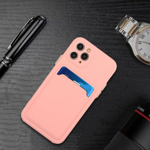 Xiaomi Redmi A3, Szilikon tok, kártyatartóval, Wooze Card Slot, rózsaszín