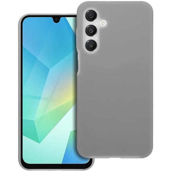 Samsung Galaxy A16 4G / A16 5G SM-A165F / A166B, Szilikon tok, mikrofiber plüss belső, Candy Case, szürke