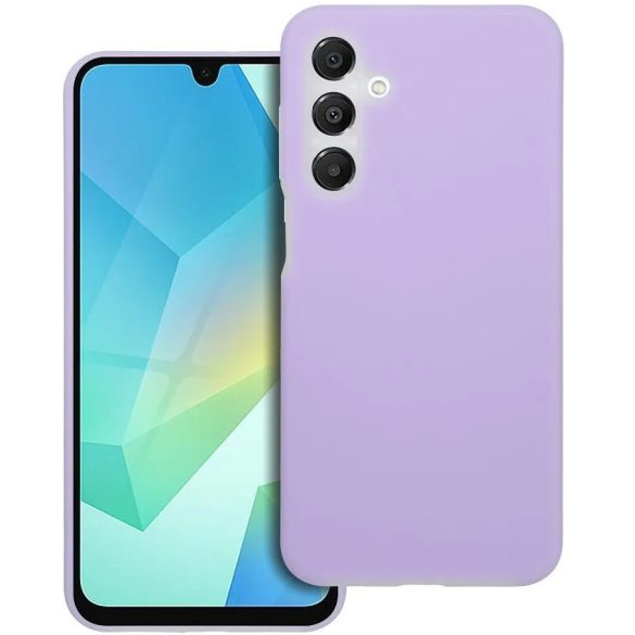 Samsung Galaxy A16 4G / A16 5G SM-A165F / A166B, Szilikon tok, mikrofiber plüss belső, Candy Case, lila