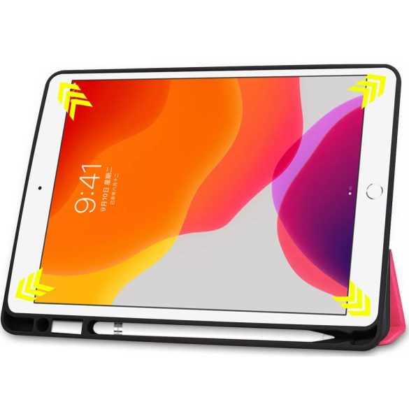 Samsung Galaxy Tab S9 FE (10.9) SM-X510 / X516B, mappa tok, érintőceruza tartóval, Trifold, Wooze Trifold Pencil, fekete