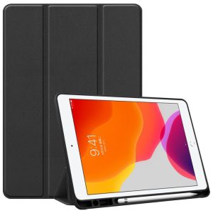 Samsung Galaxy Tab S6 Lite 10.4 (2020 / 2022 / 2024) SM-P610 / P615 / P613 / P619 / P620 / P625, mappa tok, érintőceruza tartóval, Trifold, Wooze Trifold Pencil, fekete