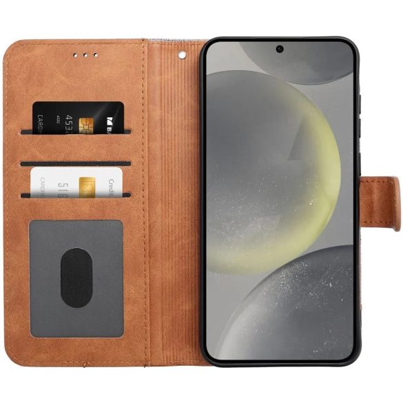 Xiaomi Redmi Note 14 5G, Oldalra nyíló tok, stand, kártyatartóval, farmer minta, Jeans Book, fekete