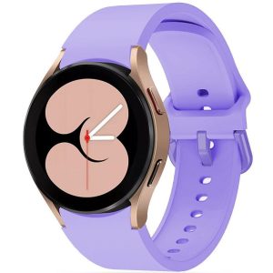 Samsung Galaxy Watch 4 / 5 / 5 Pro / 6 / 7 / FE (40 / 44 / 45mm) / Watch 4 Classic / 6 Classic (42 / 43 / 46mm), szilikon pótszíj, állítható, TP IconBand, lila