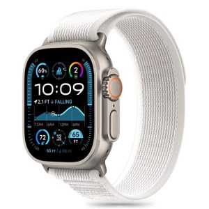 Apple Watch 4-6, SE, SE (2022) (42 / 44 mm) / Watch 7-9 (45 mm) / Watch 10 (46 mm) / Watch Ultra 1-2 (49 mm), textíl pótszíj, nylon, állítható, légáteresztő, TP Nylon, szürke