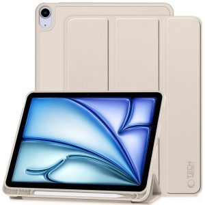 Apple iPad Air (2020 / 2022) / iPad Air 11 (2024 / 2025), mappa tok, közepesen ütésálló, érintőceruza tartó, érintőceruza nélkül, Smart Case, TP SC Pen Holder, bézs