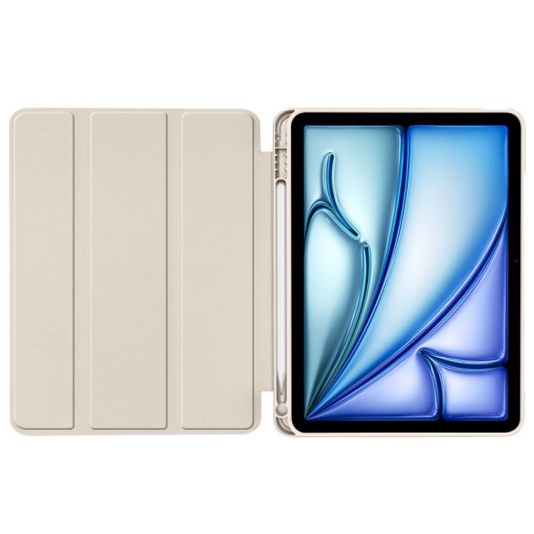 Apple iPad Air (2020 / 2022) / iPad Air 11 (2024), mappa tok, közepesen ütésálló, érintőceruza tartó, érintőceruza nélkül, Smart Case, TP SC Pen Holder, bézs