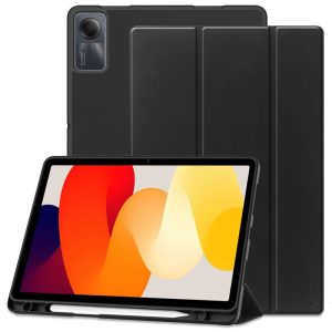 Xiaomi Redmi Pad SE (11.0), mappa tok, közepesen ütésálló, érintőceruza tartó, érintőceruza nélkül, Trifold, TP SC Pen Holder, fekete