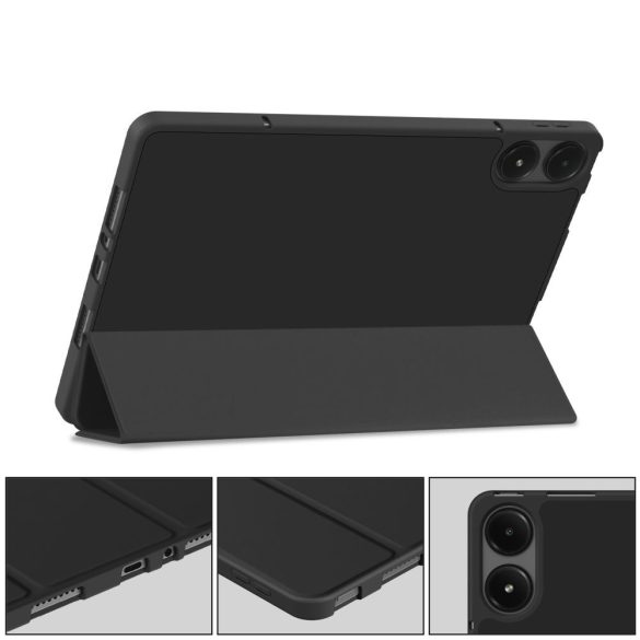 Xiaomi Redmi Pad Pro (12.1) / Redmi Pad Pro 5G (12.1), mappa tok, közepesen ütésálló, érintőceruza tartó, érintőceruza nélkül, Trifold, TP SC Pen Holder, fekete