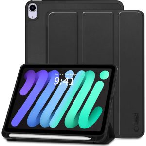 Apple iPad Mini (2021 / 2024) (8.3), mappa tok, közepesen ütésálló, érintőceruza tartó, érintőceruza nélkül, Smart Case, TP SC Pen Holder, fekete