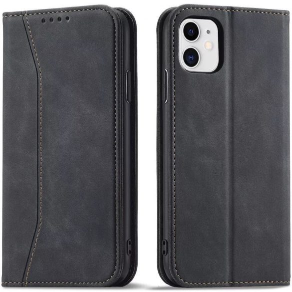 Samsung Galaxy S25 Plus SM-S936, Oldalra nyíló tok, stand, kártyatartóval, Wooze Business, fekete