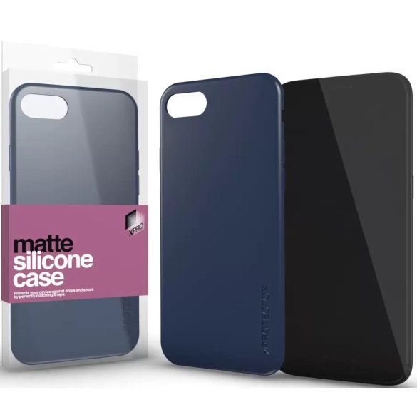 Apple iPhone 7 / 8 / SE (2020) / SE (2022), Szilikon tok, ultravékony, matt, Xprotector Matte, sötétkék